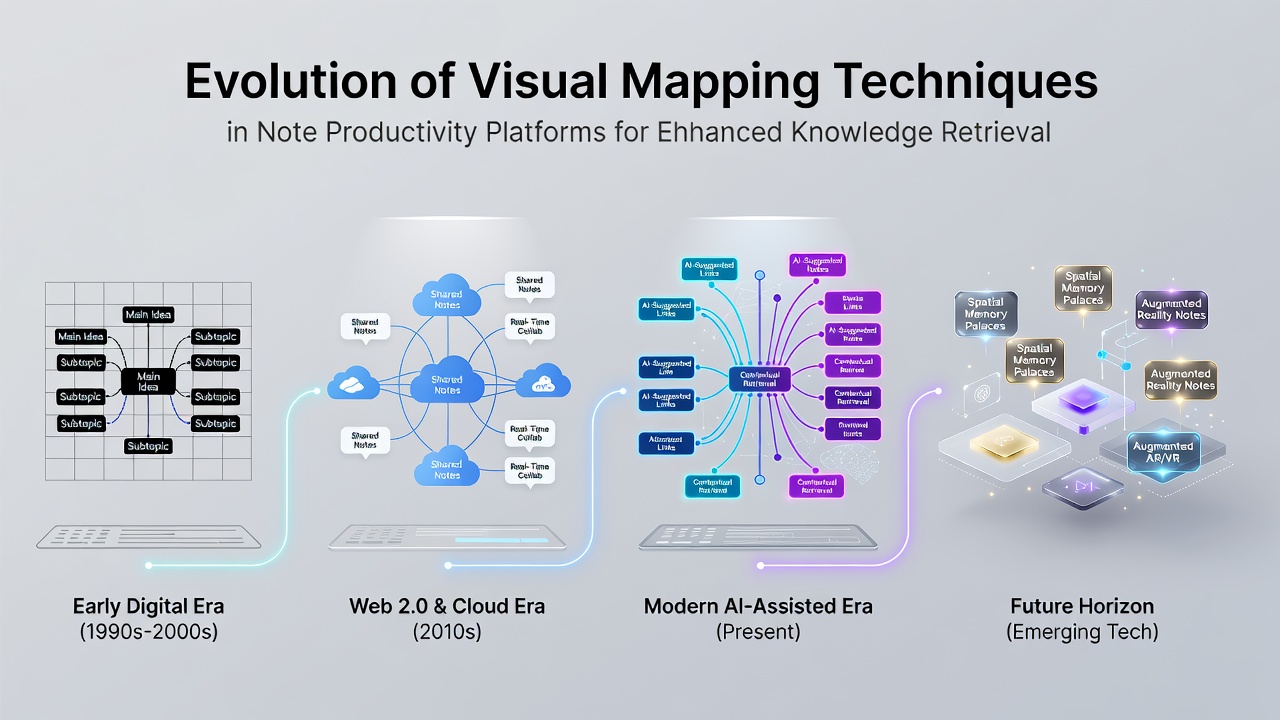 The Evolution of Visual Mapping Techniques in Note Productivity Platforms for Enhanced Knowledge Retrieval
